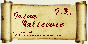 Irina Maličević vizit kartica